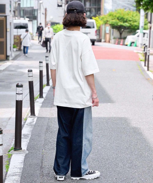 MONO-MART(モノマート)の「【FLOOWM】フラワーロゴ 発泡/刺繍コンビ ビッグシルエット半袖Tシャツ(Tシャツ/カットソー・メンズ・ホワイト/グリーン/オートミール/ブラック系・M/L)」の14枚目の写真
