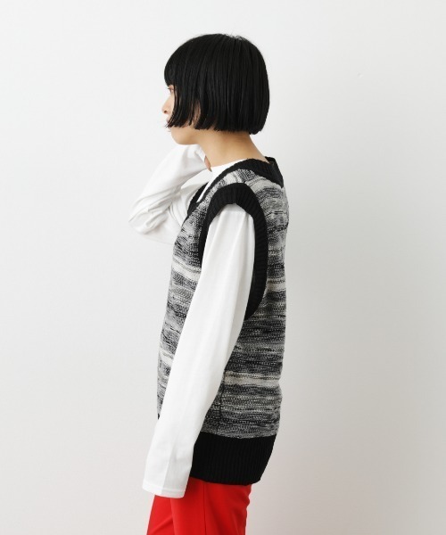 RODEO CROWNS WIDE BOWL（ロデオクラウンズワイドボウル）の「ランダムボーダーニットベスト（ベスト・レディース・グリーン系その他/ブラック系その他・FREE）」の12枚目の写真