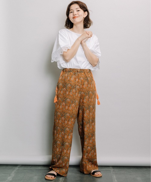 refinedworks(リファインドワークス)の「ボタニカルタッセルセミワイドPT(その他パンツ・レディース・オレンジ/ブルー・FREE)」の12枚目の写真