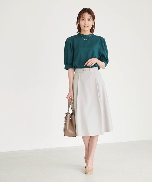 ROPE' PICNIC(ロペピクニック)の「ビット付きタックフレアスカート(スカート・レディース・ブラック/グリーン/グレー系その他/ピンク系その他2・40/38/36)」の10枚目の写真