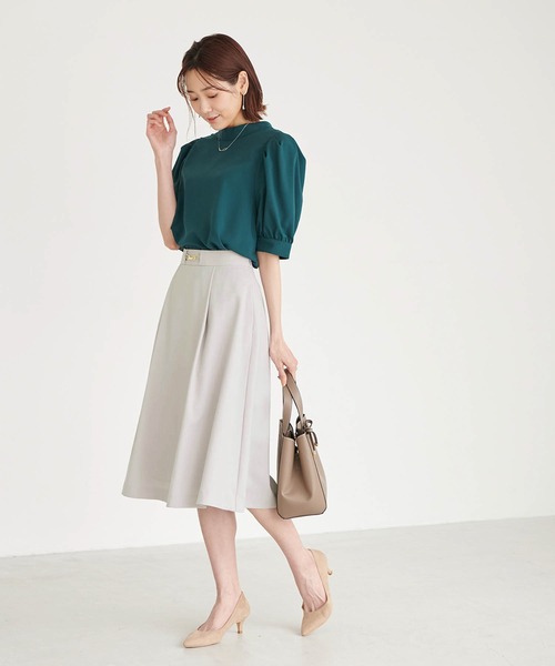 ROPE' PICNIC(ロペピクニック)の「ビット付きタックフレアスカート(スカート・レディース・ブラック/グリーン/グレー系その他/ピンク系その他2・40/38/36)」の18枚目の写真