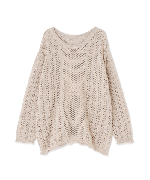 N.(N. Natural Beauty Basic)(エヌエヌナチュラルビューティーベーシック)の「◆柄メッシュニット(ニット/セーター・レディース・ブラック/オレンジ/ナチュラル・MEDIUM)」の18枚目の写真