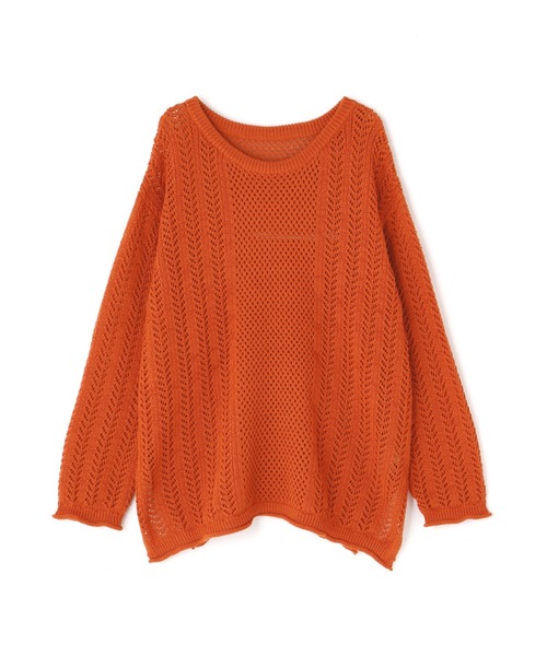 N.(N. Natural Beauty Basic)(エヌエヌナチュラルビューティーベーシック)の「◆柄メッシュニット(ニット/セーター・レディース・ブラック/オレンジ/ナチュラル・MEDIUM)」の20枚目の写真