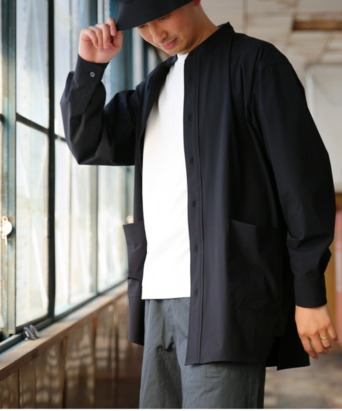 BRICK & SONS（ブリックアンドサンズ）の「CORDURA リラックス バンドカラーシャツ＜ブラック＞（シャツ/ブラウス・メンズ・ブラック・LL/S/M/L）」の9枚目の写真