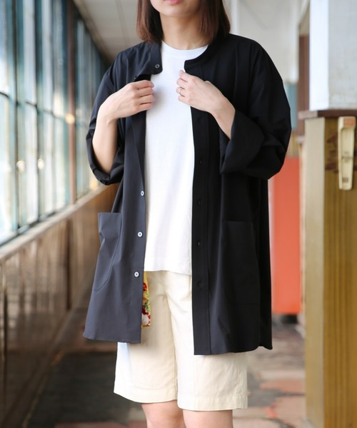 BRICK & SONS（ブリックアンドサンズ）の「CORDURA リラックス バンドカラーシャツ＜ブラック＞（シャツ/ブラウス・メンズ・ブラック・LL/S/M/L）」の2枚目の写真