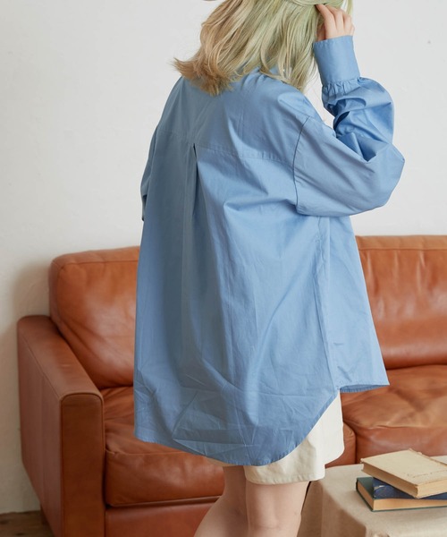 WEGO（ウィゴー）の「WEGO/カラーオーバーサイズシャツ（シャツ/ブラウス・レディース・ホワイト/サックスブルー/ピンク・FREE）」の11枚目の写真