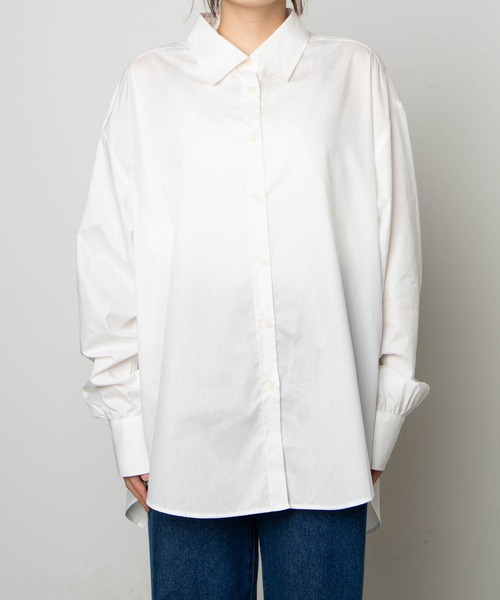 WEGO（ウィゴー）の「WEGO/カラーオーバーサイズシャツ（シャツ/ブラウス・レディース・ホワイト/サックスブルー/ピンク・FREE）」の20枚目の写真