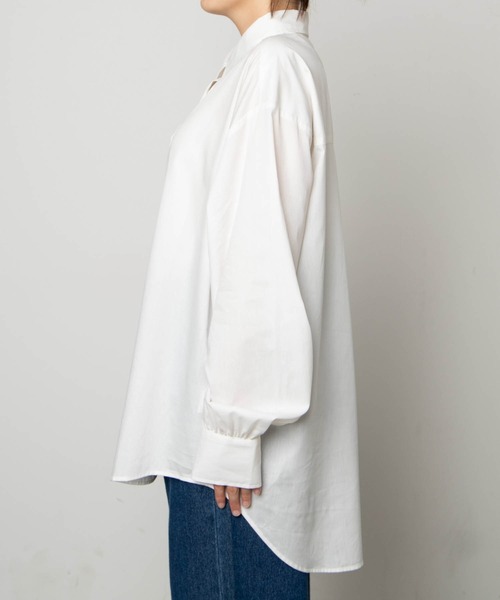 WEGO（ウィゴー）の「WEGO/カラーオーバーサイズシャツ（シャツ/ブラウス・レディース・ホワイト/サックスブルー/ピンク・FREE）」の21枚目の写真