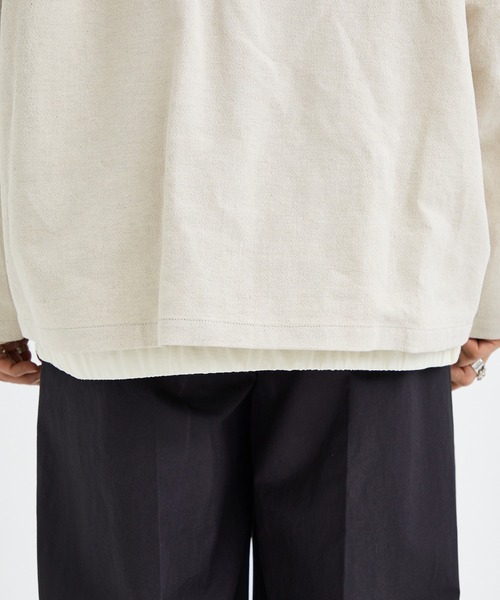 URU TOKYO（ウルトーキョー）の「PULLOVER LAYERED BLOUSON（ブルゾン・メンズ・サックスブルー/アイボリー・3/2）」の6枚目の写真