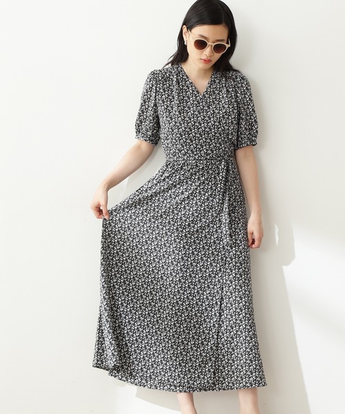 N.（N. Natural Beauty Basic）（エヌエヌナチュラルビューティーベーシック）の「【S Size Line】◆フラワープリントカシュクールワンピース（ワンピース・レディース・ホワイト系その他/ブラック系その他/グリーン系その他・SMALL/MEDIUM）」の2枚目の写真