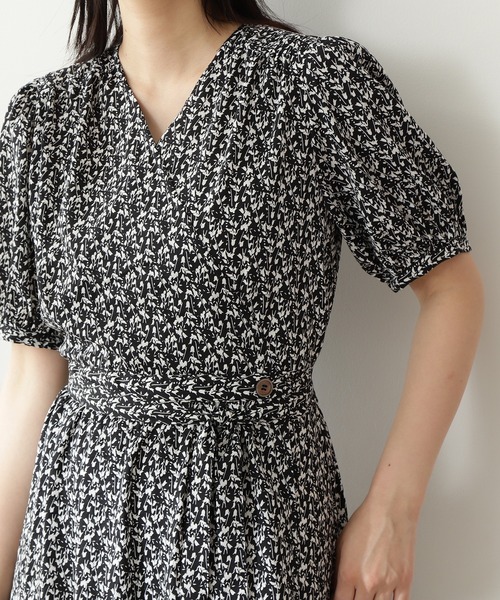 N.（N. Natural Beauty Basic）（エヌエヌナチュラルビューティーベーシック）の「【S Size Line】◆フラワープリントカシュクールワンピース（ワンピース・レディース・ホワイト系その他/ブラック系その他/グリーン系その他・SMALL/MEDIUM）」の12枚目の写真