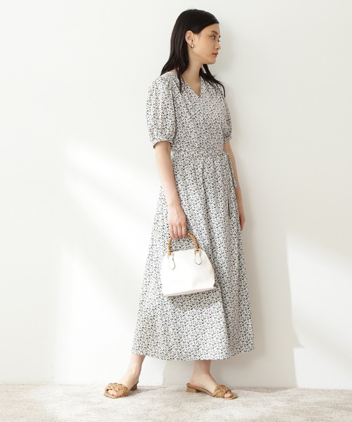 N.（N. Natural Beauty Basic）（エヌエヌナチュラルビューティーベーシック）の「【S Size Line】◆フラワープリントカシュクールワンピース（ワンピース・レディース・ホワイト系その他/ブラック系その他/グリーン系その他・SMALL/MEDIUM）」の5枚目の写真