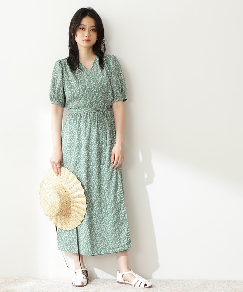 N.（N. Natural Beauty Basic）（エヌエヌナチュラルビューティーベーシック）の「【S Size Line】◆フラワープリントカシュクールワンピース（ワンピース・レディース・ホワイト系その他/ブラック系その他/グリーン系その他・SMALL/MEDIUM）」の9枚目の写真