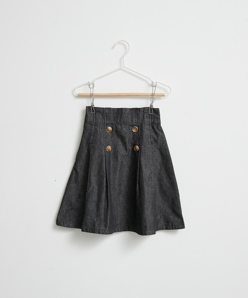 ROPE' PICNIC（ロペピクニック）の「【KIDS】デニム釦ディテールタックマリンスカート（デニムスカート・キッズ・ネイビー/ブラック・130/140/120/110）」の2枚目の写真