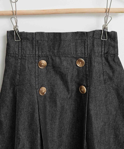 ROPE' PICNIC（ロペピクニック）の「【KIDS】デニム釦ディテールタックマリンスカート（デニムスカート・キッズ・ネイビー/ブラック・130/140/120/110）」の4枚目の写真