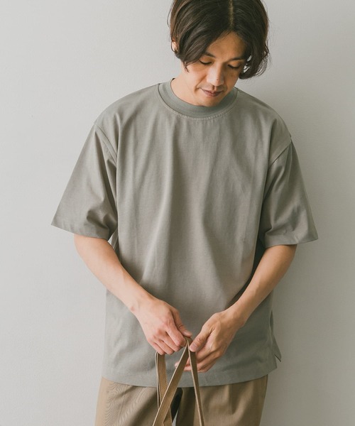 URBAN RESEARCH DOORS（アーバンリサーチドアーズ）の「シルケットライクネックリブTシャツ（Tシャツ/カットソー・メンズ・ブラウン/ベージュ系その他/ネイビー・MEDIUM/LARGE）」の6枚目の写真