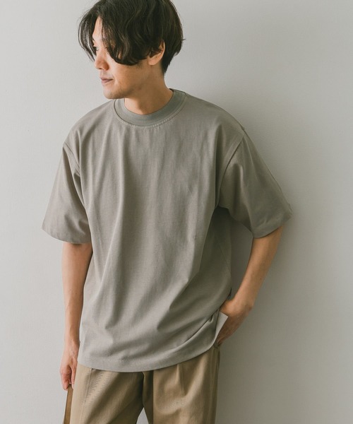 URBAN RESEARCH DOORS（アーバンリサーチドアーズ）の「シルケットライクネックリブTシャツ（Tシャツ/カットソー・メンズ・ブラウン/ベージュ系その他/ネイビー・MEDIUM/LARGE）」の7枚目の写真