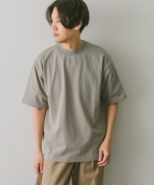 URBAN RESEARCH DOORS（アーバンリサーチドアーズ）の「シルケットライクネックリブTシャツ（Tシャツ/カットソー・メンズ・ブラウン/ベージュ系その他/ネイビー・MEDIUM/LARGE）」の8枚目の写真