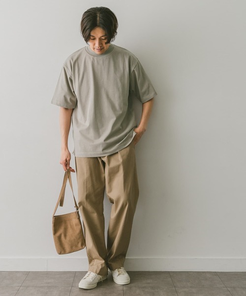 URBAN RESEARCH DOORS（アーバンリサーチドアーズ）の「シルケットライクネックリブTシャツ（Tシャツ/カットソー・メンズ・ブラウン/ベージュ系その他/ネイビー・MEDIUM/LARGE）」の9枚目の写真