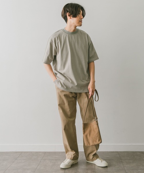 URBAN RESEARCH DOORS（アーバンリサーチドアーズ）の「シルケットライクネックリブTシャツ（Tシャツ/カットソー・メンズ・ブラウン/ベージュ系その他/ネイビー・MEDIUM/LARGE）」の11枚目の写真