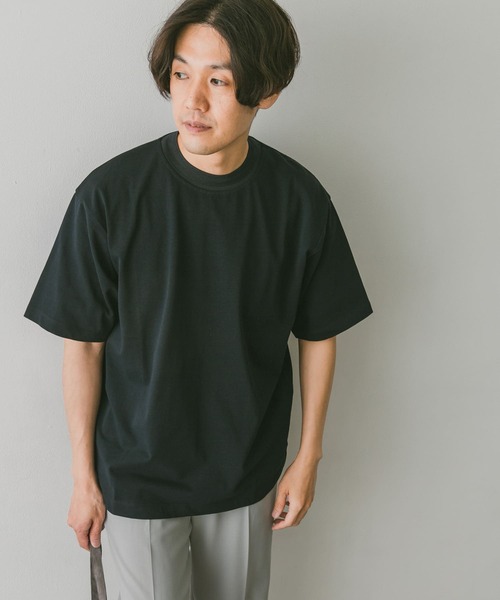 URBAN RESEARCH DOORS（アーバンリサーチドアーズ）の「シルケットライクネックリブTシャツ（Tシャツ/カットソー・メンズ・ブラウン/ベージュ系その他/ネイビー・MEDIUM/LARGE）」の12枚目の写真