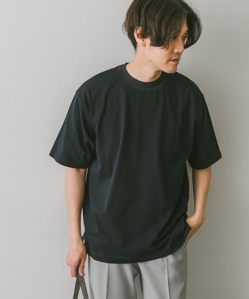 URBAN RESEARCH DOORS（アーバンリサーチドアーズ）の「シルケットライクネックリブTシャツ（Tシャツ/カットソー・メンズ・ブラウン/ベージュ系その他/ネイビー・MEDIUM/LARGE）」の13枚目の写真