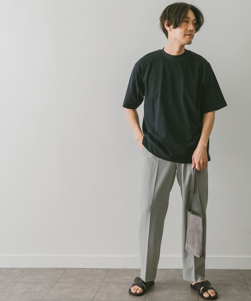 URBAN RESEARCH DOORS（アーバンリサーチドアーズ）の「シルケットライクネックリブTシャツ（Tシャツ/カットソー・メンズ・ブラウン/ベージュ系その他/ネイビー・MEDIUM/LARGE）」の15枚目の写真