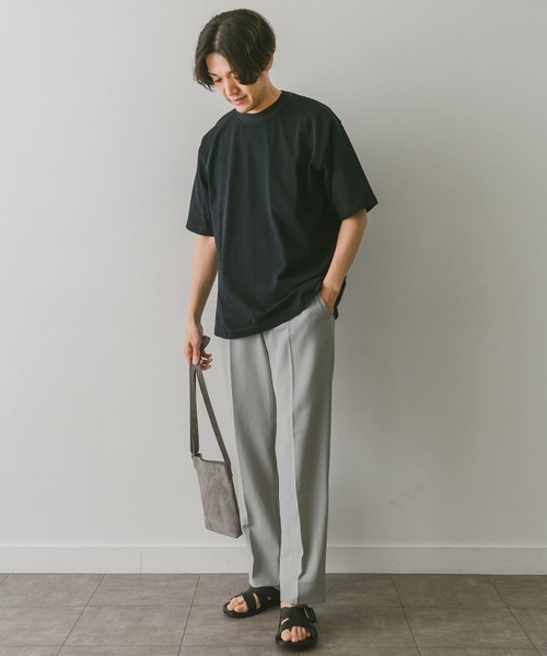 URBAN RESEARCH DOORS（アーバンリサーチドアーズ）の「シルケットライクネックリブTシャツ（Tシャツ/カットソー・メンズ・ブラウン/ベージュ系その他/ネイビー・MEDIUM/LARGE）」の16枚目の写真