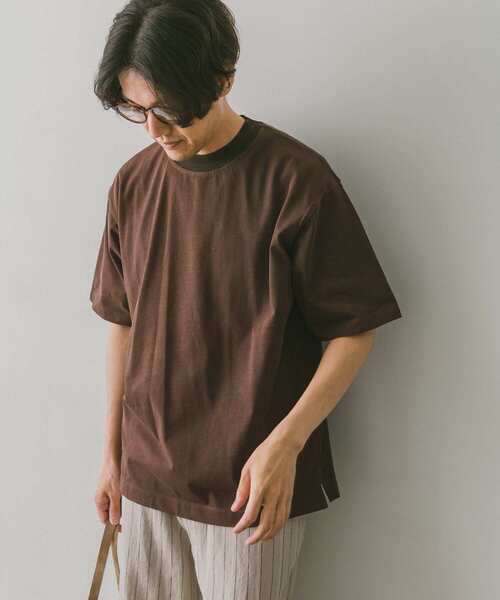 URBAN RESEARCH DOORS（アーバンリサーチドアーズ）の「シルケットライクネックリブTシャツ（Tシャツ/カットソー・メンズ・ブラウン/ベージュ系その他/ネイビー・MEDIUM/LARGE）」の20枚目の写真