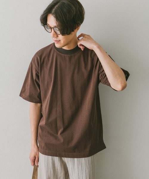 URBAN RESEARCH DOORS（アーバンリサーチドアーズ）の「シルケットライクネックリブTシャツ（Tシャツ/カットソー・メンズ・ブラウン/ベージュ系その他/ネイビー・MEDIUM/LARGE）」の21枚目の写真