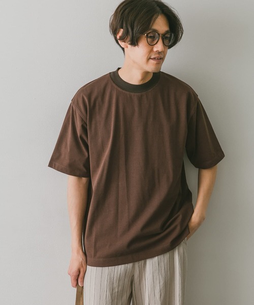 URBAN RESEARCH DOORS（アーバンリサーチドアーズ）の「シルケットライクネックリブTシャツ（Tシャツ/カットソー・メンズ・ブラウン/ベージュ系その他/ネイビー・MEDIUM/LARGE）」の22枚目の写真