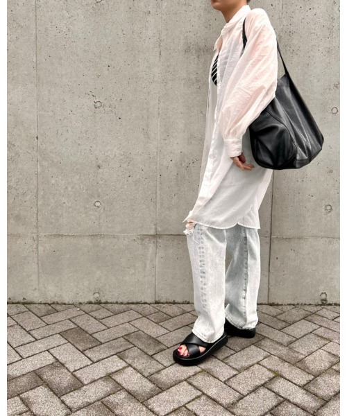 LiSeek（リシーク）の「【LiSeeK】シアーロングシャツ（シャツ/ブラウス・レディース・ホワイト/ピンク/グリーン・FREE）」の12枚目の写真