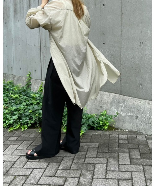 LiSeek（リシーク）の「【LiSeeK】シアーロングシャツ（シャツ/ブラウス・レディース・ホワイト/ピンク/グリーン・FREE）」の15枚目の写真