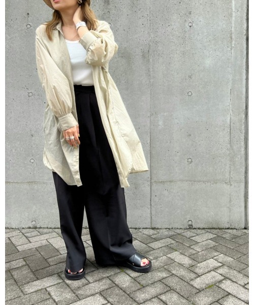 LiSeek（リシーク）の「【LiSeeK】シアーロングシャツ（シャツ/ブラウス・レディース・ホワイト/ピンク/グリーン・FREE）」の16枚目の写真