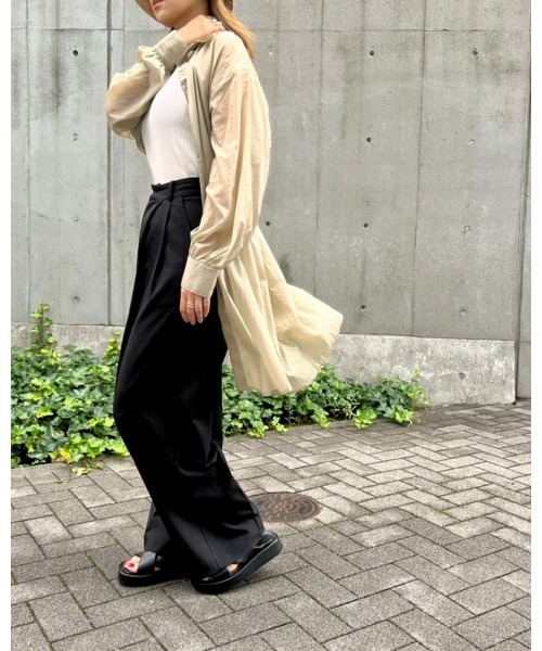 LiSeek（リシーク）の「【LiSeeK】シアーロングシャツ（シャツ/ブラウス・レディース・ホワイト/ピンク/グリーン・FREE）」の17枚目の写真