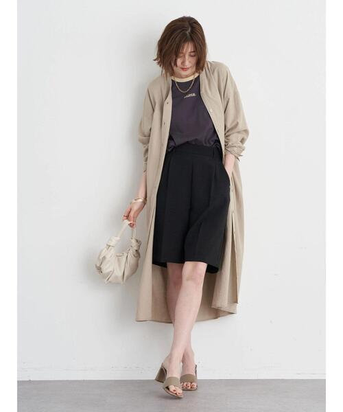 earth music&ecology(アースミュージックアンドエコロジー)の「タックハーフパンツ(その他パンツ・レディース・ライトイエロー/ライトベージュ/ブラック/ブルー系その他6・FREE)」の8枚目の写真