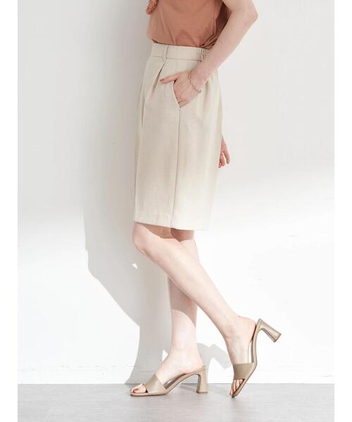 earth music&ecology(アースミュージックアンドエコロジー)の「タックハーフパンツ(その他パンツ・レディース・ライトイエロー/ライトベージュ/ブラック/ブルー系その他6・FREE)」の12枚目の写真