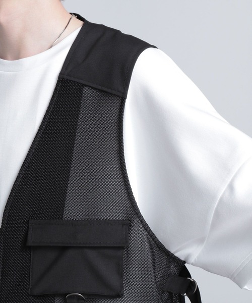 HARE（ハレ）の「サイドダブルコードメッシュベスト(HARE)（ベスト・メンズ・ブラック・FREE）」の13枚目の写真