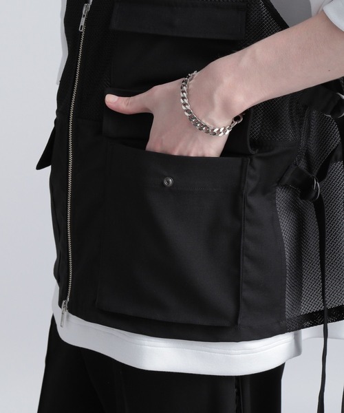 HARE（ハレ）の「サイドダブルコードメッシュベスト(HARE)（ベスト・メンズ・ブラック・FREE）」の9枚目の写真