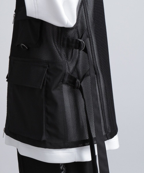 HARE（ハレ）の「サイドダブルコードメッシュベスト(HARE)（ベスト・メンズ・ブラック・FREE）」の5枚目の写真