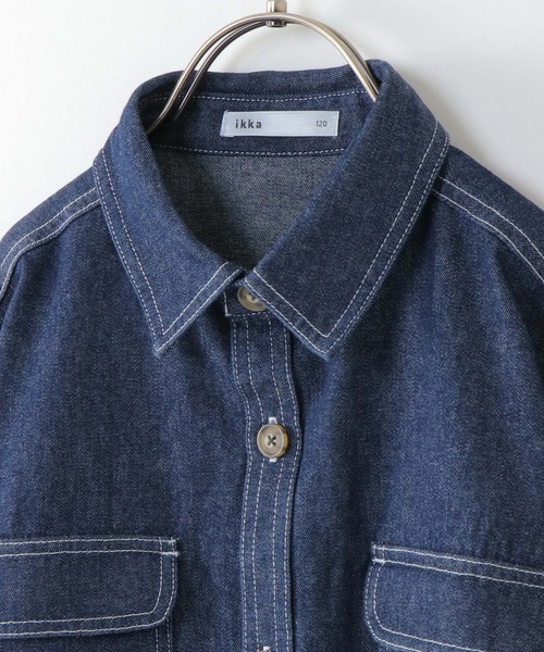 ikka（イッカ）の「【キッズ】ライトデニムオーバーシャツ（120~160cm）（シャツ/ブラウス・キッズ・ネイビー・130/140/150/160/120）」の7枚目の写真