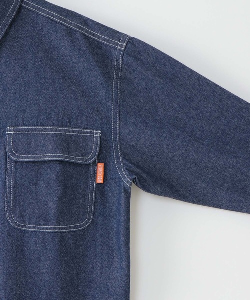 ikka（イッカ）の「【キッズ】ライトデニムオーバーシャツ（120~160cm）（シャツ/ブラウス・キッズ・ネイビー・130/140/150/160/120）」の2枚目の写真