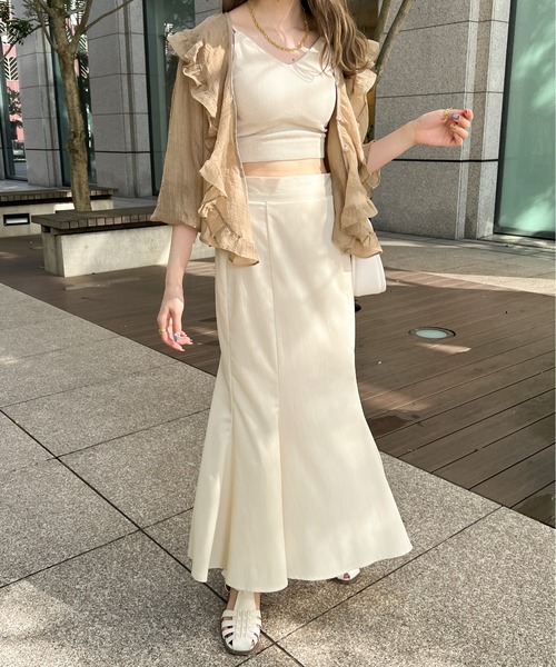 Ambre Ciel（アンブルシエル）の「ラッフルシアーカーディガン／【WEB/EC限定商品】（シャツ/ブラウス・レディース・ブラック/オフホワイト/ライトグリーン/モカ・FREE）」の15枚目の写真