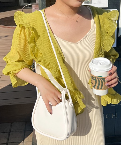 Ambre Ciel（アンブルシエル）の「ラッフルシアーカーディガン／【WEB/EC限定商品】（シャツ/ブラウス・レディース・ブラック/オフホワイト/ライトグリーン/モカ・FREE）」の16枚目の写真