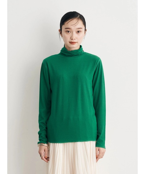 earth music&ecology(アースミュージックアンドエコロジー)の「タートルネックリブカットプルオーバー(Tシャツ/カットソー・レディース・グリーン/アイボリー/ブラック/イエロー・S/M)」の6枚目の写真