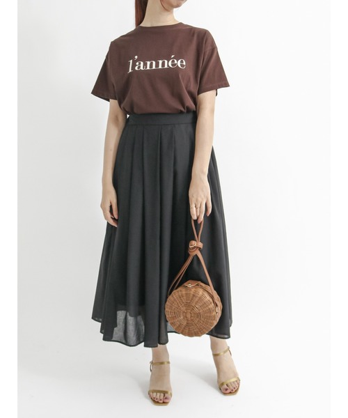 Te chichi(テチチ)の「フロッキーロゴプリントTシャツ(Tシャツ/カットソー・レディース・ブラウン/オフホワイト/ブルー・フリ-)」の12枚目の写真