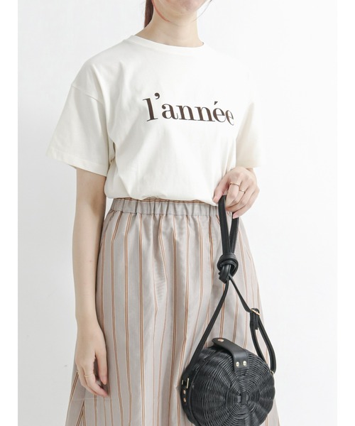 Te chichi(テチチ)の「フロッキーロゴプリントTシャツ(Tシャツ/カットソー・レディース・ブラウン/オフホワイト/ブルー・フリ-)」の10枚目の写真