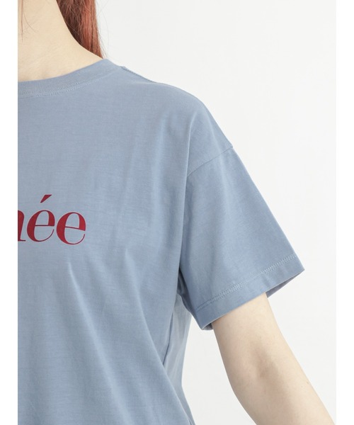 Te chichi(テチチ)の「フロッキーロゴプリントTシャツ(Tシャツ/カットソー・レディース・ブラウン/オフホワイト/ブルー・フリ-)」の5枚目の写真