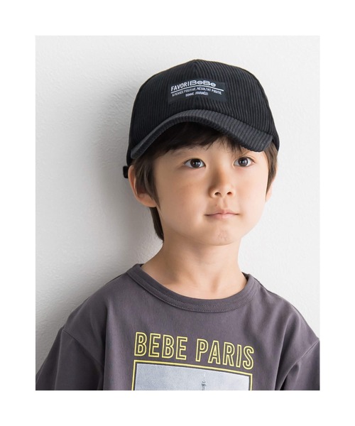 BeBe（ベベ）の「BeBe/コーデュロイ ネーム ロゴ 刺繍 キャップ (52~56cm)（キャップ・キッズ・ブラック/ブラウン・LARGE/MEDIUM）」の2枚目の写真
