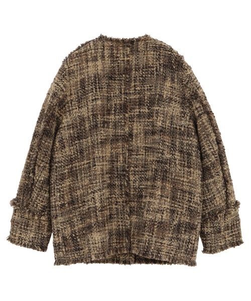 CLANE（クラネ）の「NO COLOR TWEED JACKET（ノーカラージャケット・レディース・ホワイト/ベージュ・1/2）」の13枚目の写真
